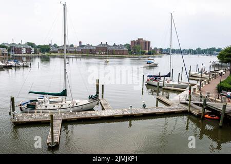 Hampton Virginia,Tidewater Area,Hampton River water marina boats boating,harbor harbour yachts,landmark landmarks,scene in a photo,USA US Stock Photo