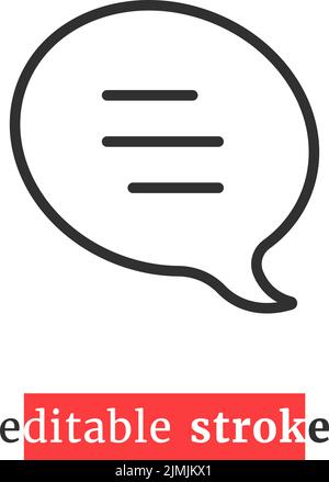 minimal editable stroke speech bubble icon Stock Vector