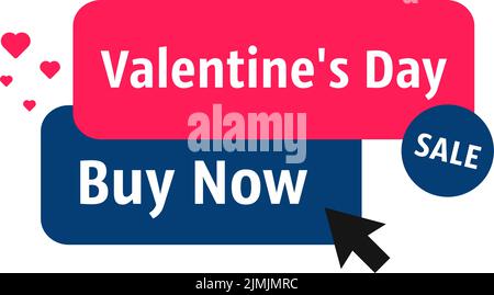 buy now on valentine s day sale Stock Vector