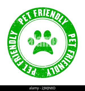 Pets allowed, pet friendly sign with paw symbol and text, vector  illustration Stock Vector Image & Art - Alamy