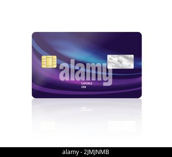 Credit Debit Card Blank Layout Plastic Glossy Business Finance Illustration Stock Vector