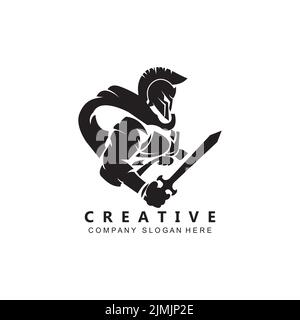 Spartan helmet logo template vector icon design Stock Vector