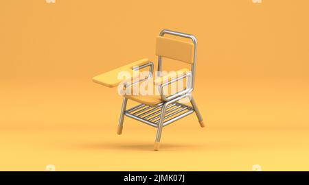 Writing pad student chair 3D Stock Photo