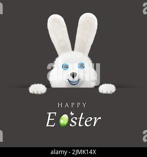 Beautiful Easter background with Easter rabbit. 3d illustration Stock Photo