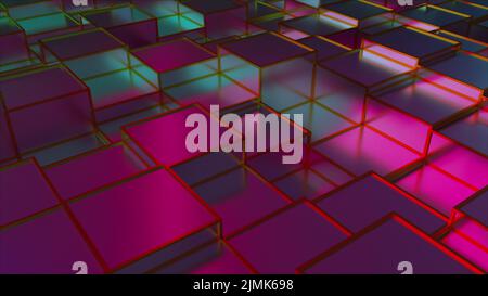 Cubes with colorful light Stock Photo