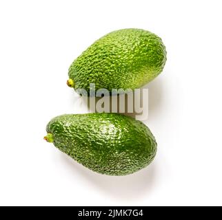 Two avocados isolated on a white background Stock Photo