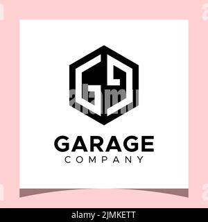 Creative Logo Letters GG Hexagon Monogram Logo Design Stock Vector