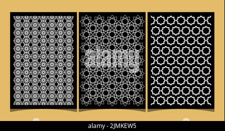 Islamic Seamless Pattern Set, For Ramadan Or Islamic Theme Background Design Inspiration Stock Vector
