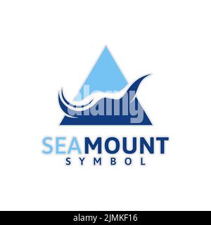 Simple Seamount Sea Mountain Symbol Logo Design Inspiration Stock Vector