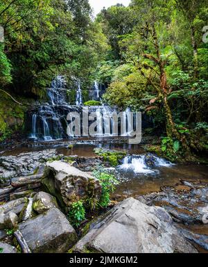 Southern Scenic Route. Purakaunui Falls Stock Photo