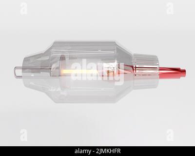 X-ray Tube 3D rendering image for generate x-ray beam in medical. Stock Photo