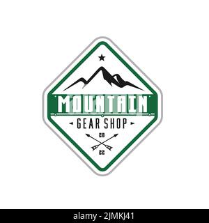 Vintage Mountain Logo Emblem Design Inspiration Stock Vector