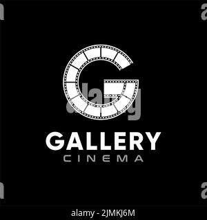 Camera Tape Reel Letter G for Film Production Logo Design Inspiration Stock Vector