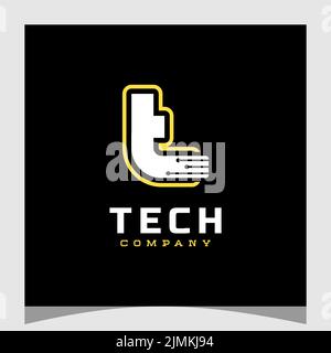 Letter T Tech Logo Icon Vector Stock Vector