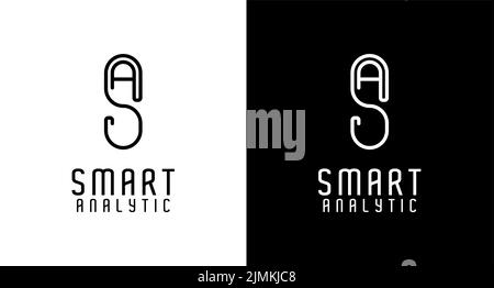 Simple Sa Template letter sa as simple linked line logo vector Stock Vector Image & Art ...
