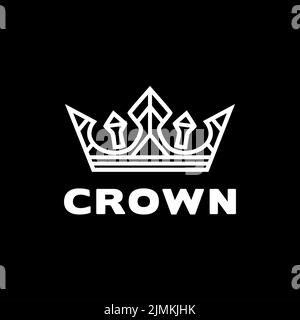 Royal King Crown Elegant Luxury Simple logo design Stock Vector