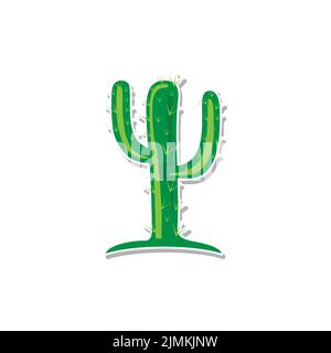 Simple Green Cactus Illustration Vector Stock Vector