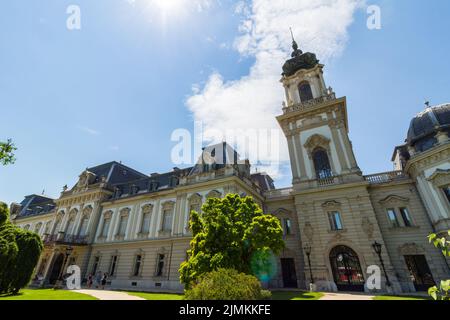 Main entrance of Helikon Palace Museum (Festetics Palace), built in 18th then extended in 19th century, Keszthely, Hungary Stock Photo