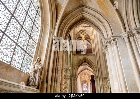 The collégiale Notre-Dame et Saint-Laurent in Eu was the burial place of Saint Laurent O'Toole and the Counts of Eu, Normandy Stock Photo