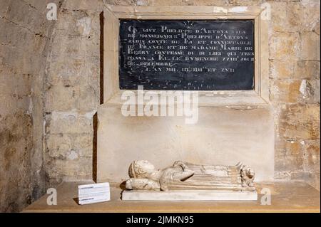 The collégiale Notre-Dame et Saint-Laurent in Eu was the burial place of Saint Laurent O'Toole and the Counts of Eu, Normandy Stock Photo