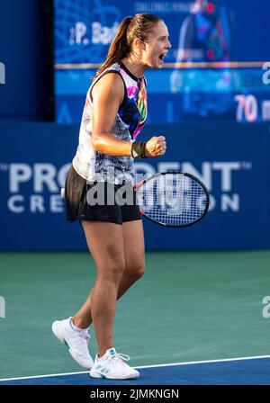 August 06, 2022 San Jose, CA USA during the Mubadala Silicon Valley Classic Semifinals Evening Session between Daria Kasotkina (RUS) vs Paula Badosa (ESP). Daria won the match at San Jose State University San Jose Calif. Thurman James/CSM Stock Photo