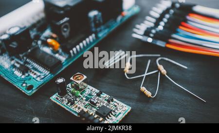 electrical engineering electronic components Stock Photo