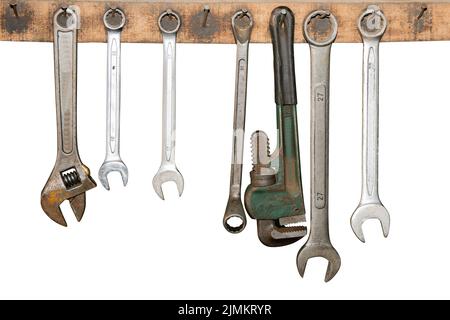 Working tools on white background. Stock Photo