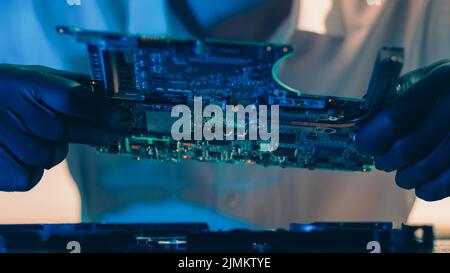 computer hardware technology engineer motherboard Stock Photo
