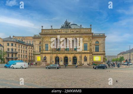 The Royal Danish Theatre located on Kongens Nytorv public square in Copenhagen, Denmark Stock Photo