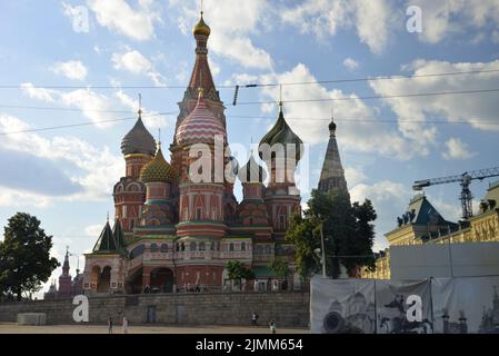 The famous St Basil church in Moscow Stock Photo