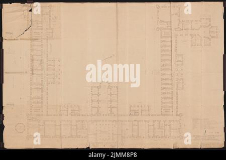 Mohr & Weidner, Evangelical Deaconess Hospital in Bethanien in Berlin-Kreuzberg. Main building (12.1942): Grundriss eG 1: 100. Pencil over light break on paper, 102.5 x 154.1 cm (including scan edges) Stock Photo