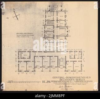 Mohr & Weidner, Evangelical Deaconess Hospital in Bethanien in Berlin-Kreuzberg. After -work house (12.1942): Floor plan 1: 100. Light break on paper, 50.5 x 54.4 cm (including scan edges) Stock Photo