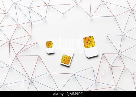 Top view sim cards Stock Photo