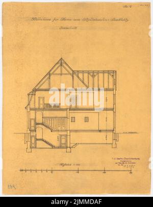 Messel Alfred (1853-1909), Gutshaus Mendelsohn-Bartholdy in Börnicke near Bernau. Conversion (1904-1904), cross section 1: 100, pencil on transparent, TU UB Plan collection inv. No. 13095 Stock Photo