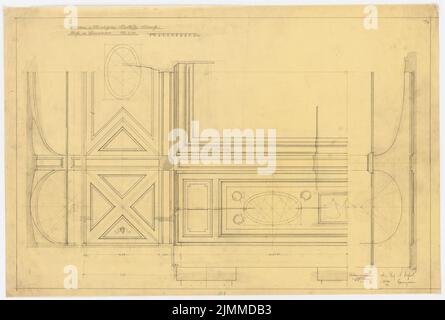 Messel Alfred (1853-1909), Gutshaus Mendelsohn-Bartholdy in Börnicke near Bernau. Conversion (October 28, 1904), ceiling view of the dining room, pencil on transparent, TU UB Plan collection inv. No. 13110 Stock Photo