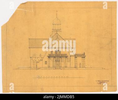 Messel Alfred (1853-1909), Gutshaus Mendelsohn-Bartholdy in Börnicke near Bernau. Conversion (1904-1904), Riss side view 1: 100, pencil on transparent, TU UB Plan collection inv. No. 13093 Stock Photo