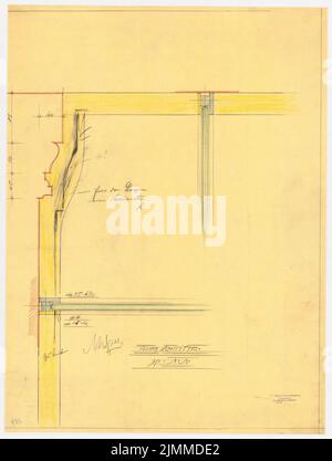 Messel Alfred (1853-1909), Gutshaus Mendelsohn-Bartholdy in Börnicke near Bernau. Conversion (1904-1904), metal frame detail, pencil, colored pencil colored on transparent, TU UB Plan collection inv. No. 13119 Stock Photo