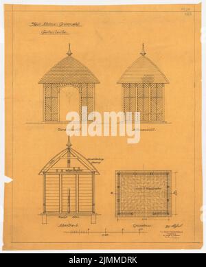 Messel Alfred (1853-1909), Villa Dr. Richard Schöne, Berlin-Grunewald (1907), gazebo 1:25, pencil on banners, TU UB Plan collection inv. No. 13191 Stock Photo