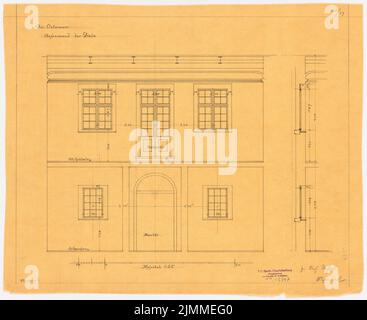 Messel Alfred (1853-1909), Villa Ostermann in Darmstadt. Project II (1907), Diele: wall views, 1:25, pencil on transparent, TU UB Plan collection inv. No. 13347 Stock Photo