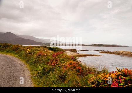 Beara Peninsula and Kenmare Bay on the west coast of Ireland. Stock Photo