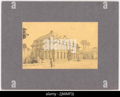 Messel Alfred (1853-1909), villa (without a year), perspective view, pencil on paper, TU UB Plan collection inv. No. 13466 Stock Photo