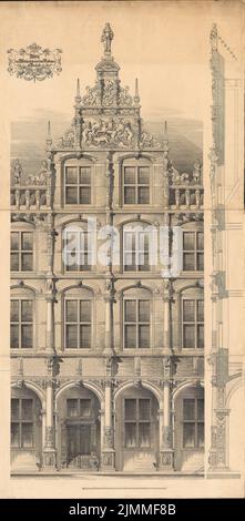 Lehmmübner Paul (1855-1916), town hall in Bocholt (without a year): View Mittelgiebel. Pencil and ink on cardboard, 244.1 x 119.6 cm (including scan edges) Stock Photo