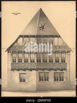 Lehmmübner Paul (1855-1916), town hall in Goslar (1903): View of the north gable. Ink on cardboard, 202.3 x 160 cm (including scan edges) Stock Photo