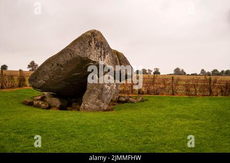 Brownshill Dolmen is reputed to have the heaviest capstone in Europe, County Carlow, Ireland. Stock Photo