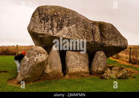 Brownshill Dolmen is reputed to have the heaviest capstone in Europe, County Carlow, Ireland. Stock Photo