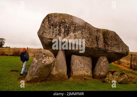 Brownshill Dolmen is reputed to have the heaviest capstone in Europe, County Carlow, Ireland. Stock Photo