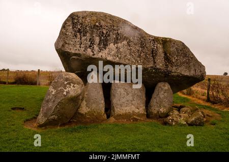 Brownshill Dolmen is reputed to have the heaviest capstone in Europe, County Carlow, Ireland. Stock Photo