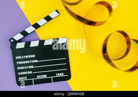 Flat lay composition cinema elements Stock Photo