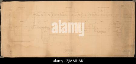 Raschdorff Julius (1823-1914), Berlin Cathedral (June 4, 1902): Floor plan Northern part of the gallery floor 1:25. Light break on paper, 57.6 x 134.4 cm (including scan edges) Stock Photo