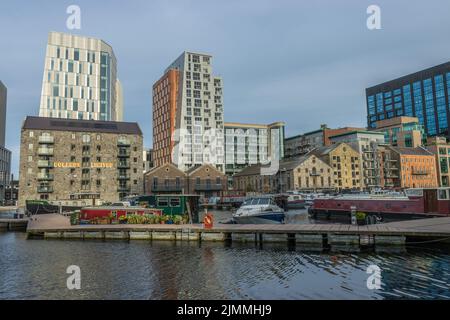 A view of apartments and offices in Dublin docklands district Stock Photo